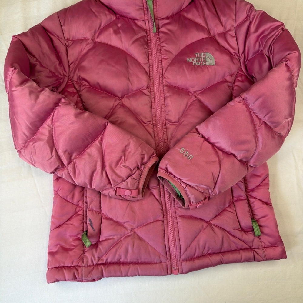 The North Face Girls M 10/12 550 Down Puffer Coat Pink Jacket